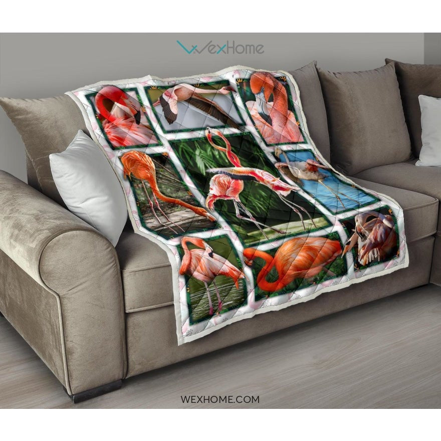 WEXHOME 3D Flamingo Premium Quilt