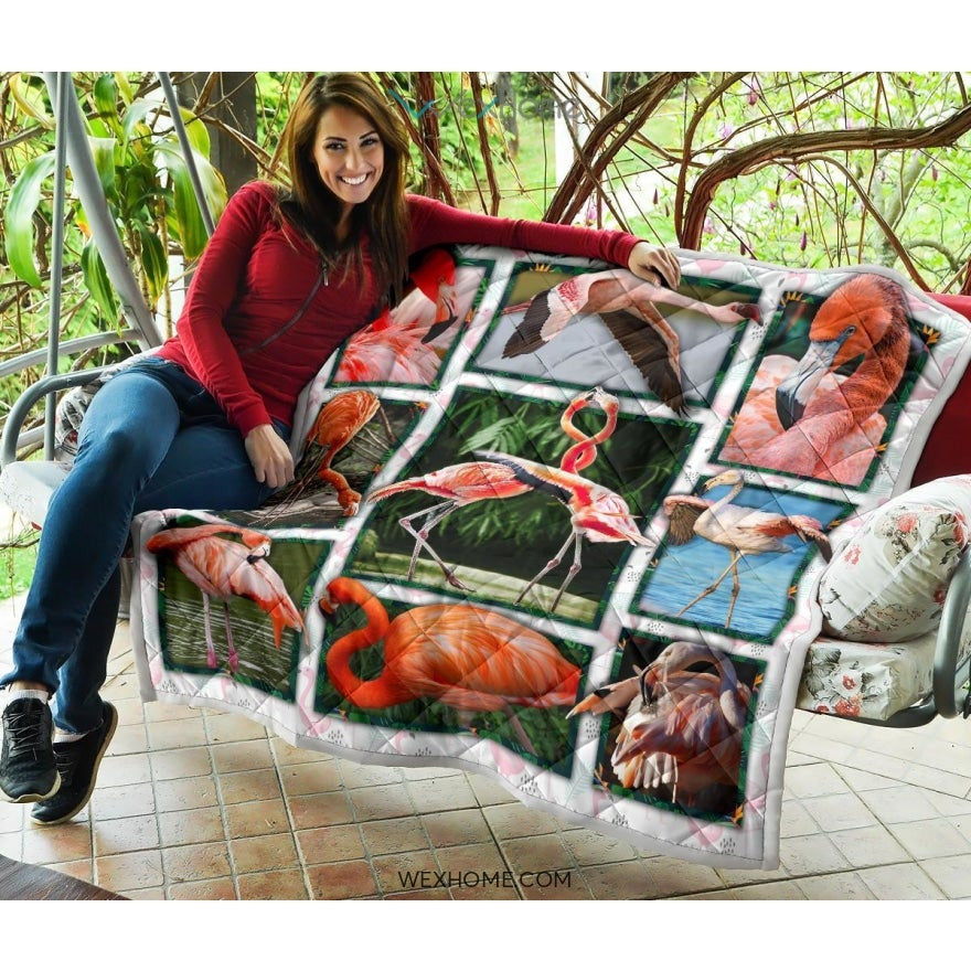 WEXHOME 3D Flamingo Premium Quilt