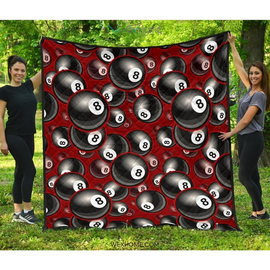 Billiard Ball Pattern Print Design 05 Premium Quilt