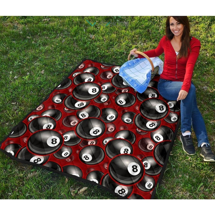 Billiard Ball Pattern Print Design 05 Premium Quilt