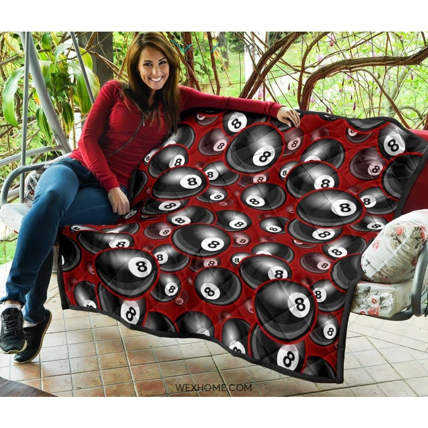 Billiard Ball Pattern Print Design 05 Premium Quilt