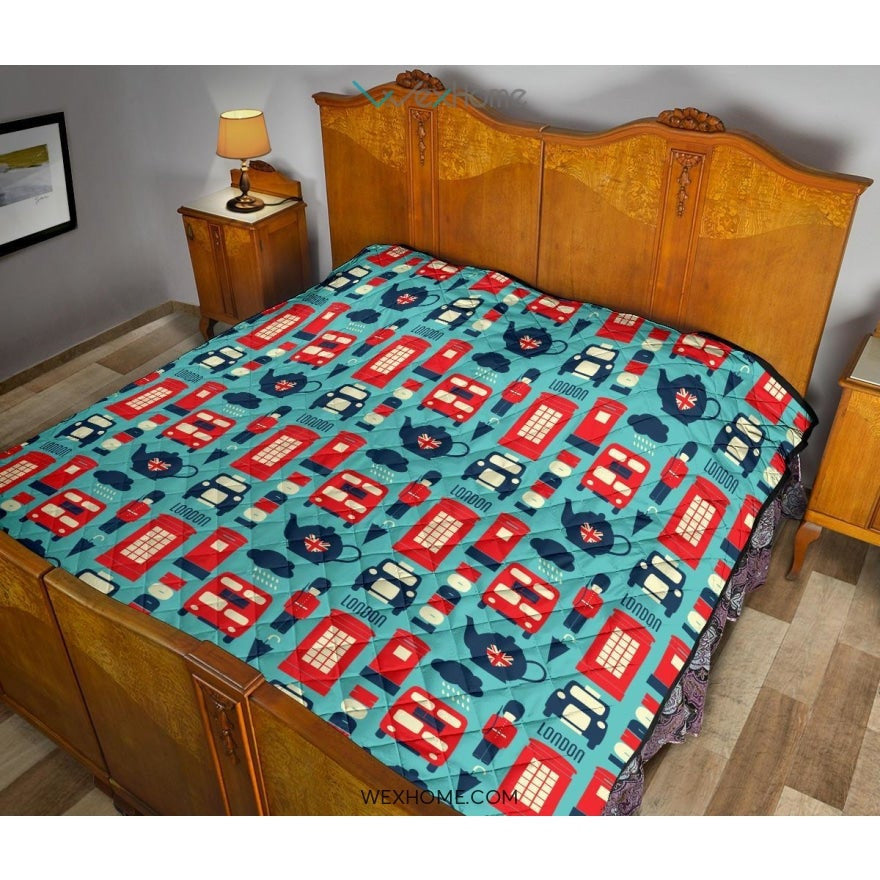 British Pattern Print Design 04 Premium Quilt