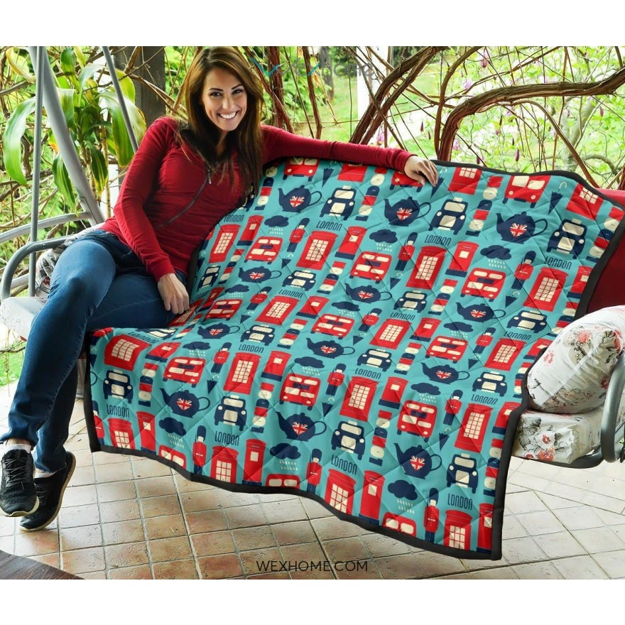 British Pattern Print Design 04 Premium Quilt