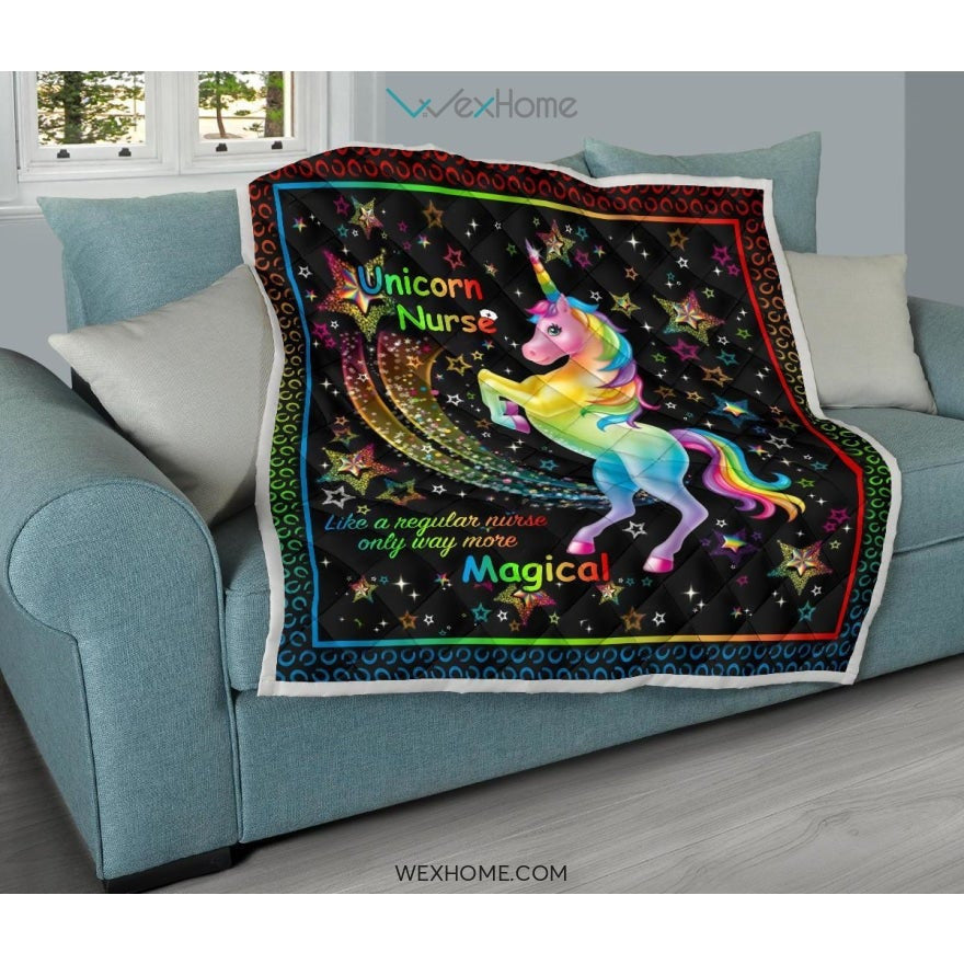Unicorn Nurse More Magical Premium Quilt