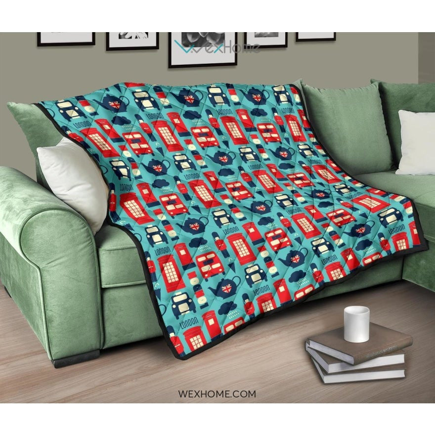 British Pattern Print Design 04 Premium Quilt