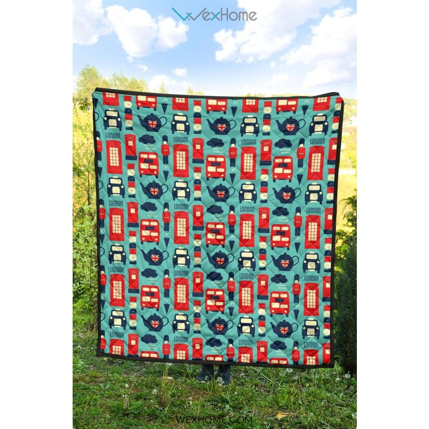 British Pattern Print Design 04 Premium Quilt