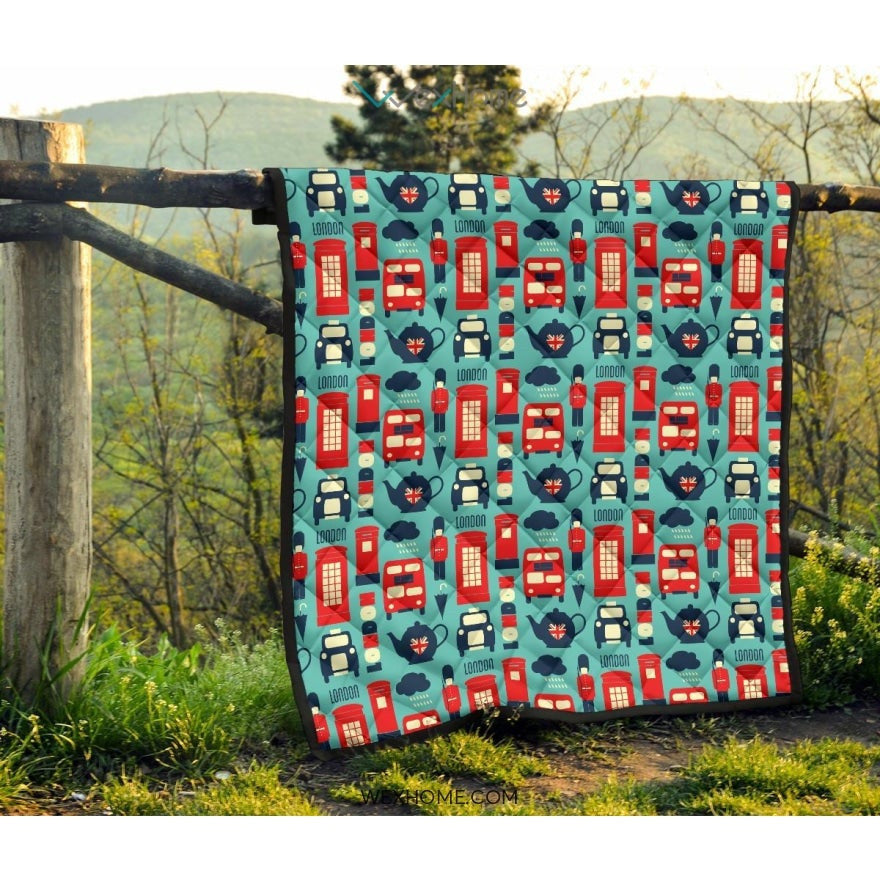 British Pattern Print Design 04 Premium Quilt