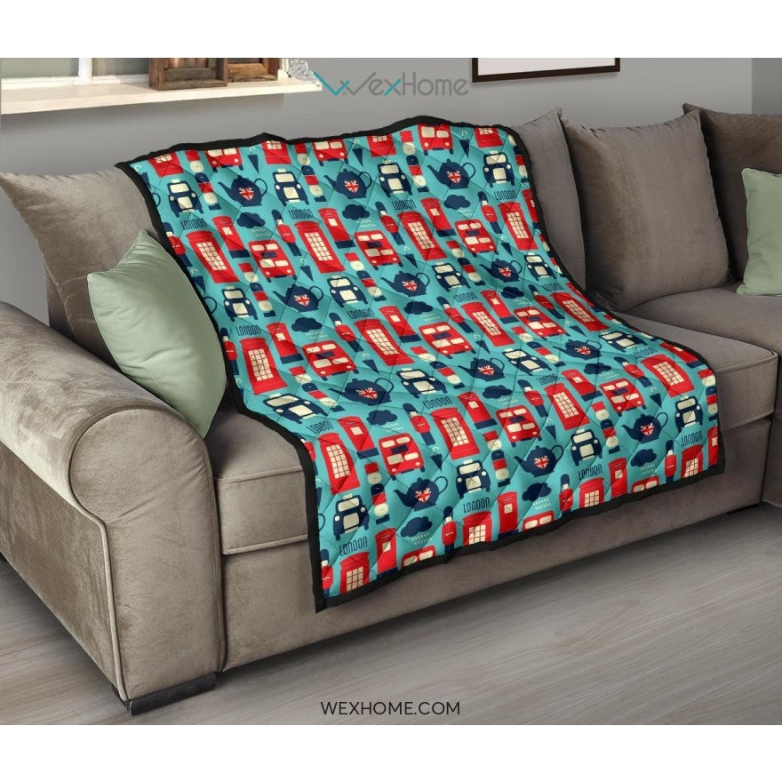 British Pattern Print Design 04 Premium Quilt