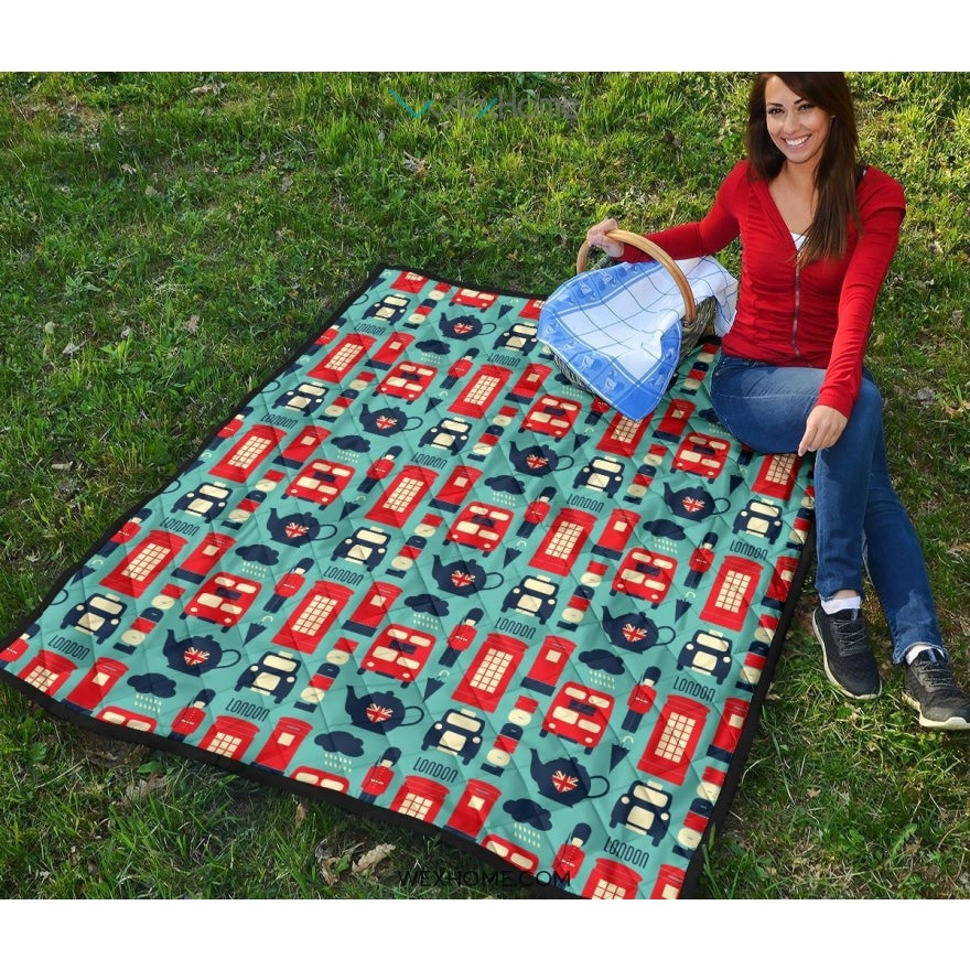 British Pattern Print Design 04 Premium Quilt