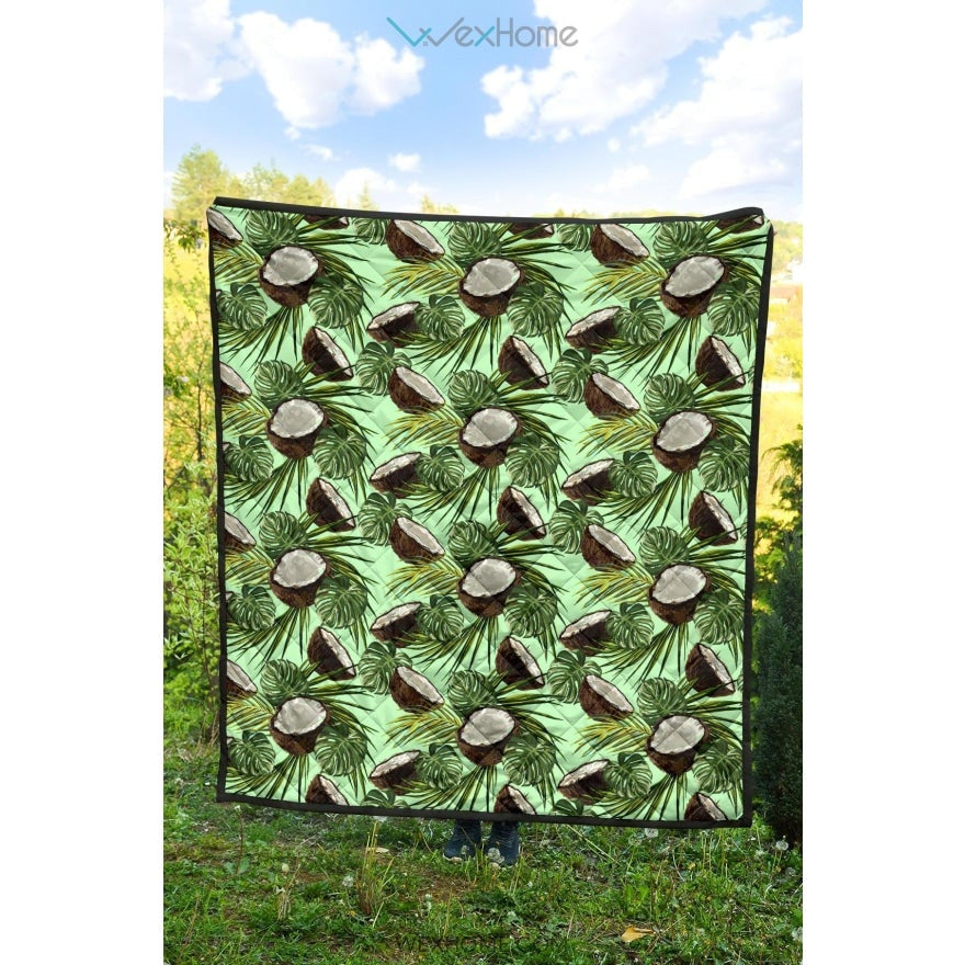 Coconut Pattern Print Design 02 Premium Quilt