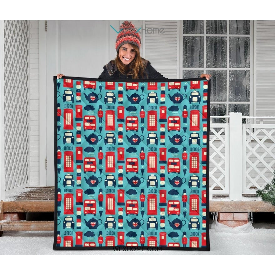 British Pattern Print Design 04 Premium Quilt