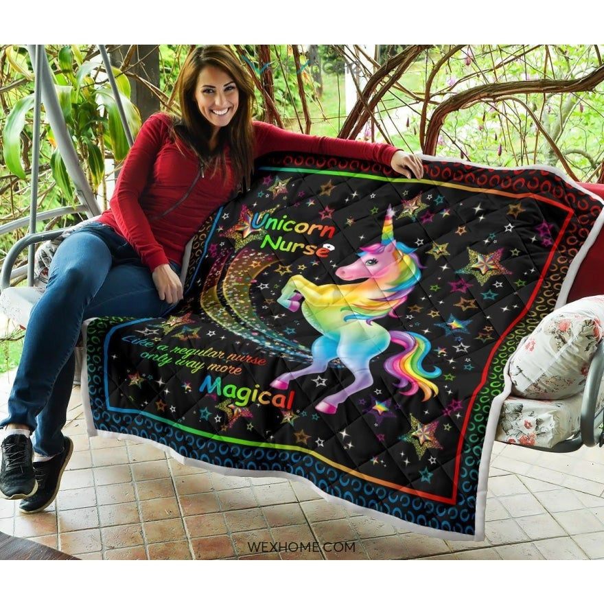 Unicorn Nurse More Magical Premium Quilt
