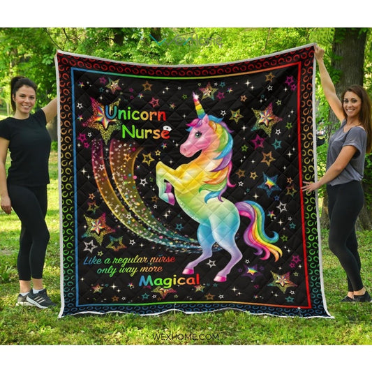 Unicorn Nurse More Magical Premium Quilt