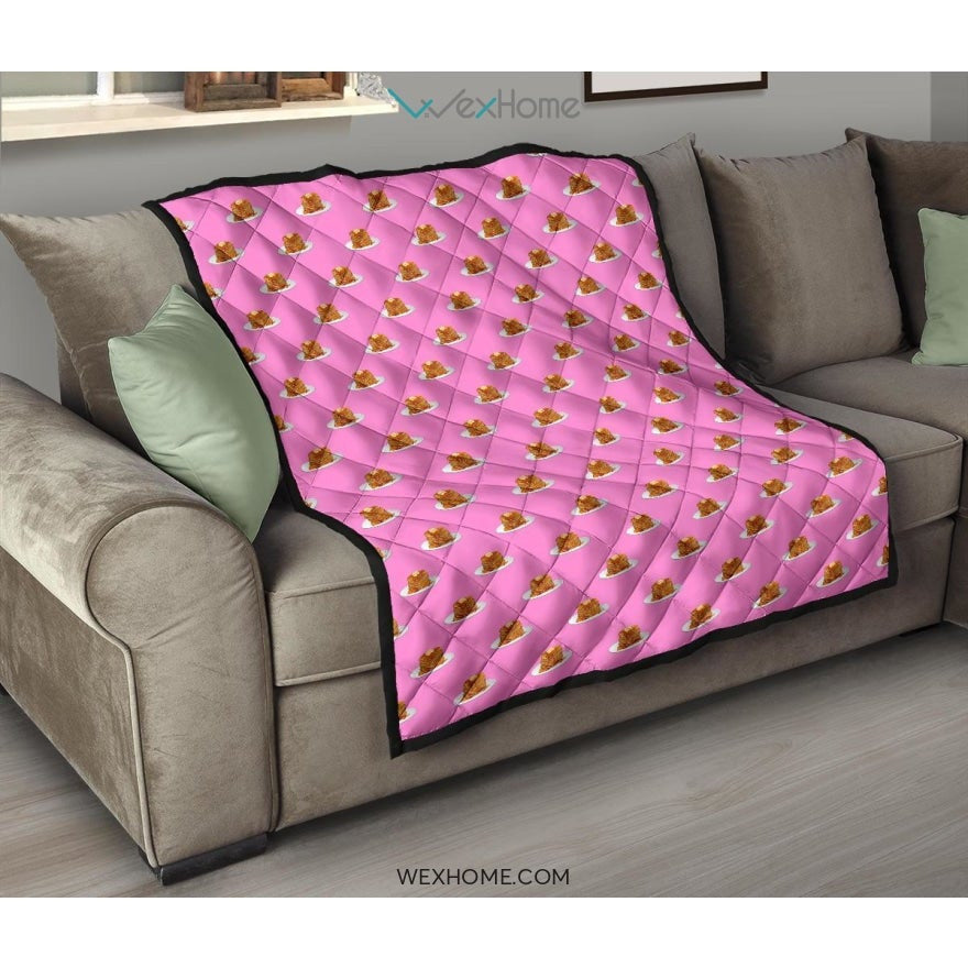 Pancake Pattern Print Design 04 Premium Quilt