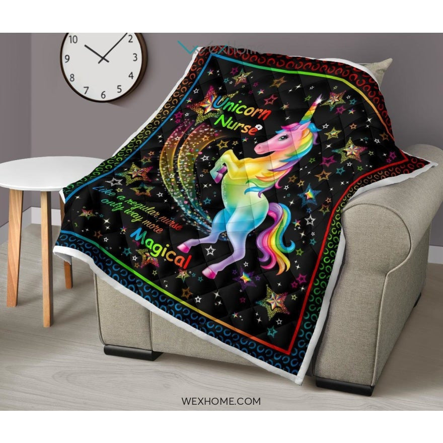 Unicorn Nurse More Magical Premium Quilt