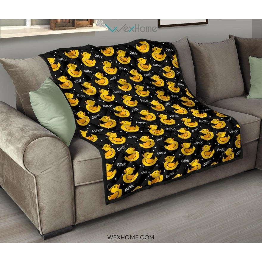 Duck Toy Pattern Print Design 05 Premium Quilt