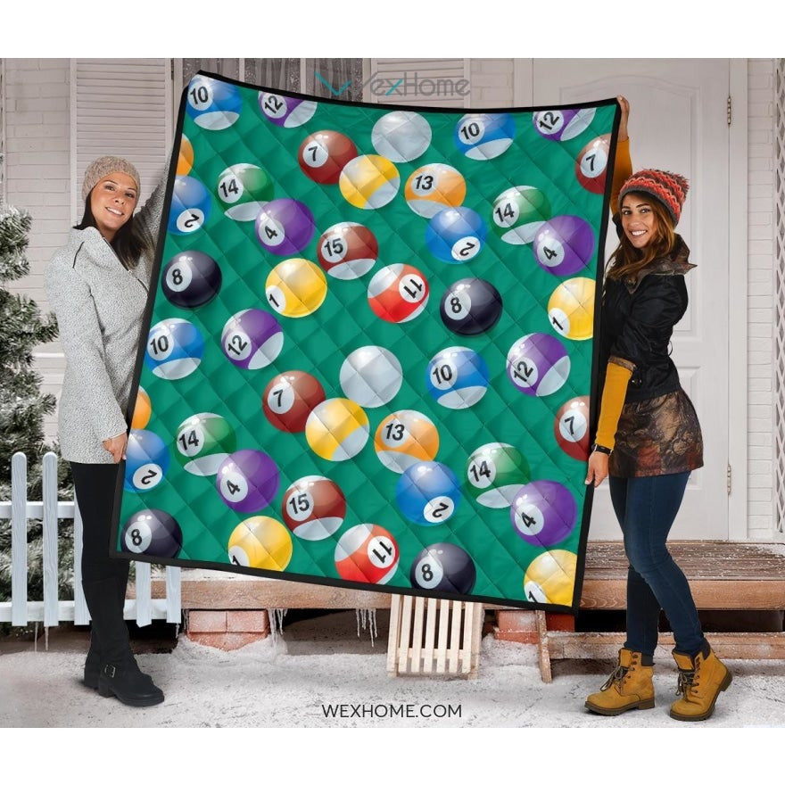 Billiard Ball Pattern Print Design 01 Premium Quilt