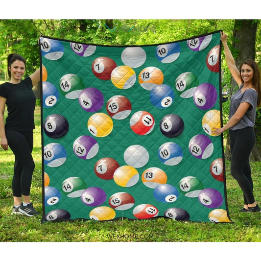 Billiard Ball Pattern Print Design 01 Premium Quilt