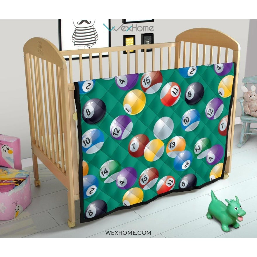 Billiard Ball Pattern Print Design 01 Premium Quilt