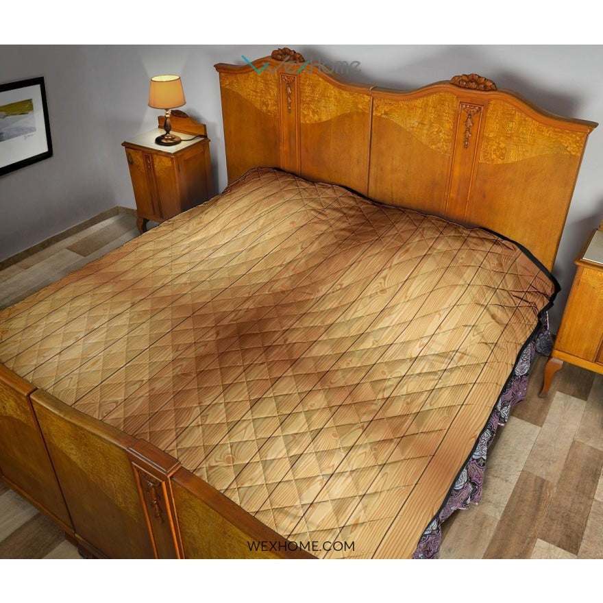 Wood Printed Pattern Print Design 05 Premium Quilt