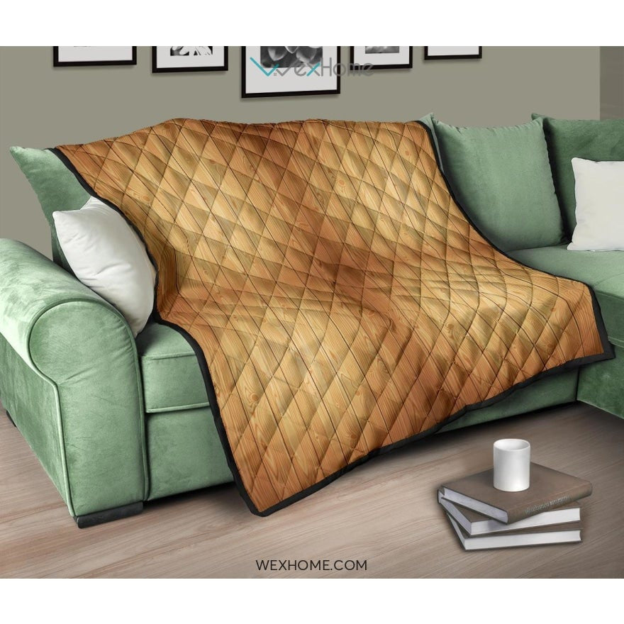 Wood Printed Pattern Print Design 05 Premium Quilt