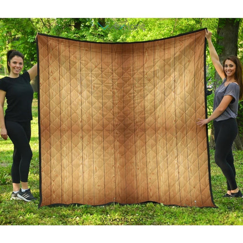 Wood Printed Pattern Print Design 05 Premium Quilt