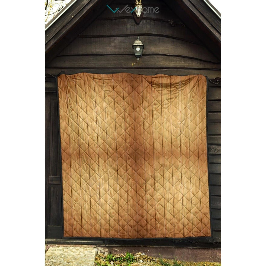 Wood Printed Pattern Print Design 05 Premium Quilt