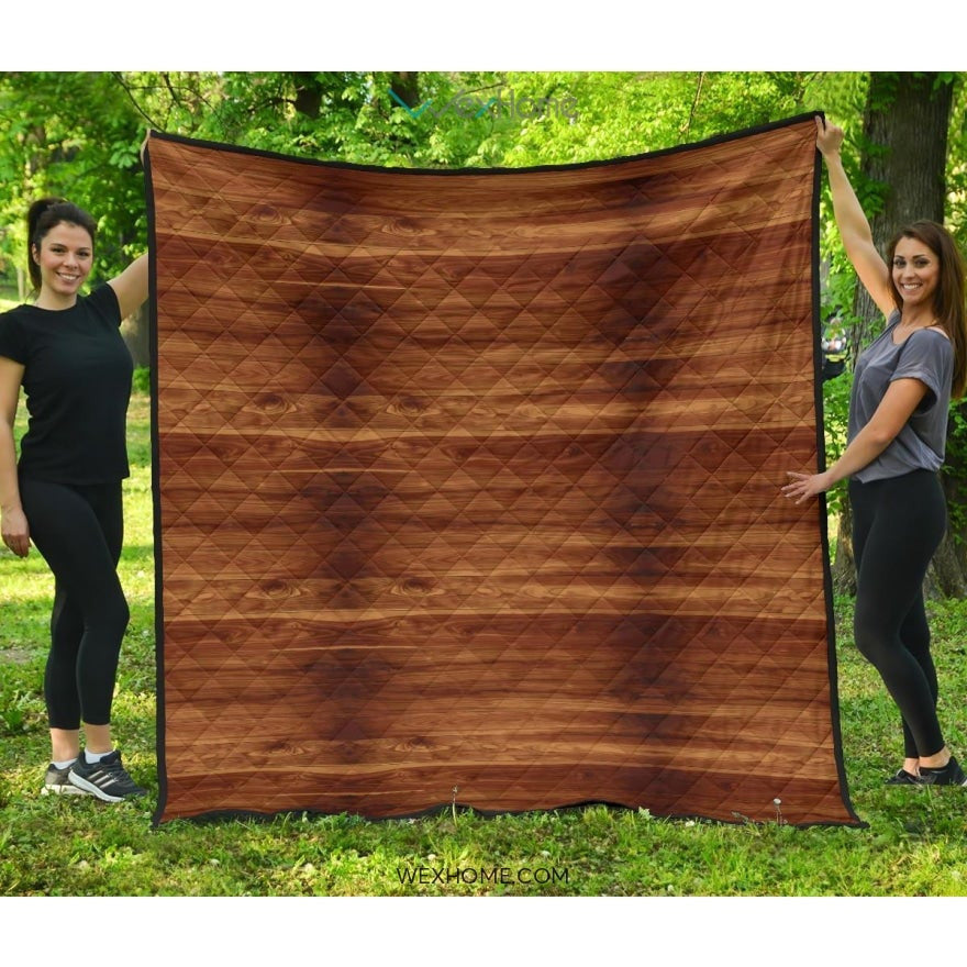Wood Printed Pattern Print Design 04 Premium Quilt