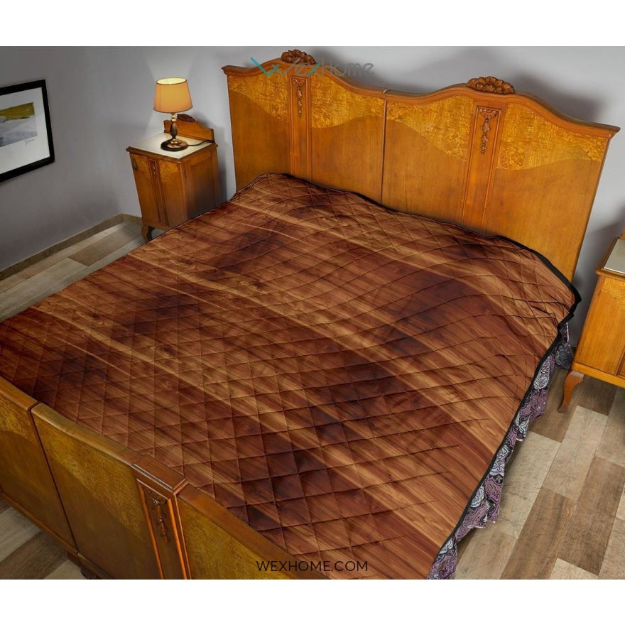 Wood Printed Pattern Print Design 04 Premium Quilt