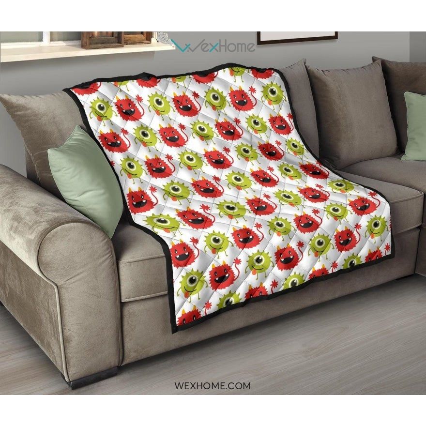 Alien Pattern Print Design 05 Premium Quilt