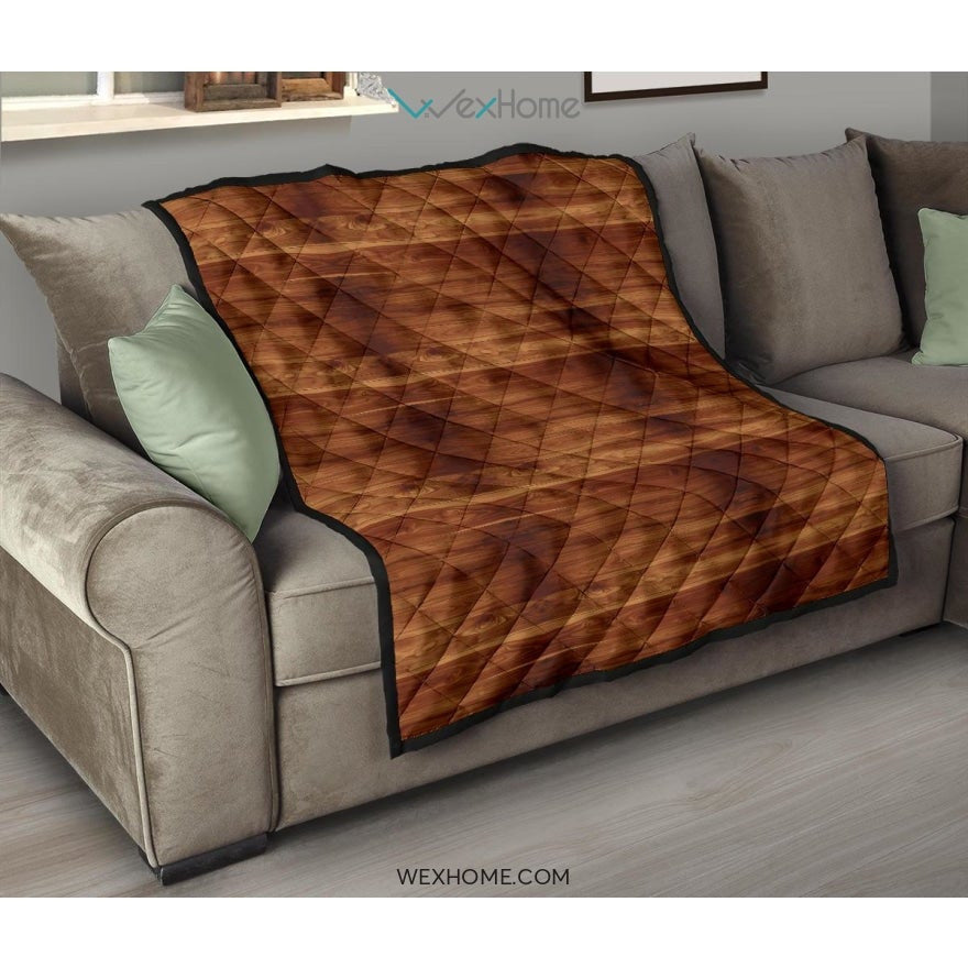 Wood Printed Pattern Print Design 04 Premium Quilt