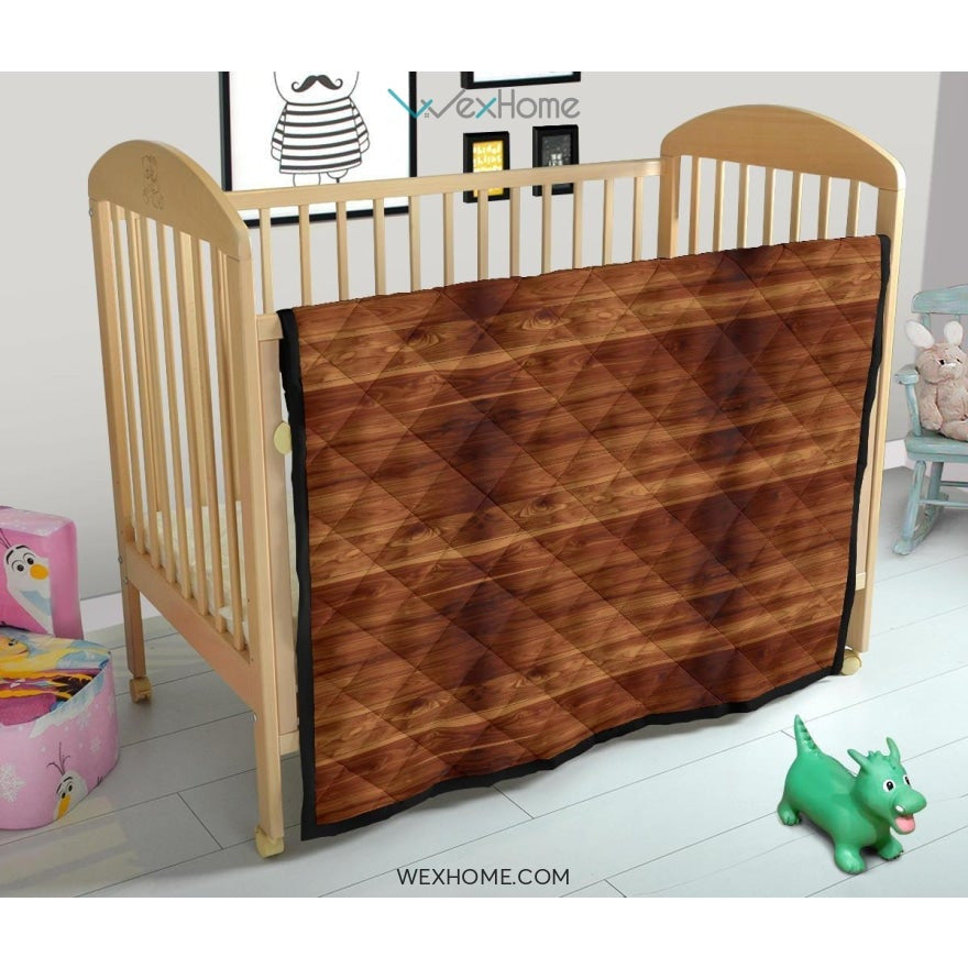 Wood Printed Pattern Print Design 04 Premium Quilt