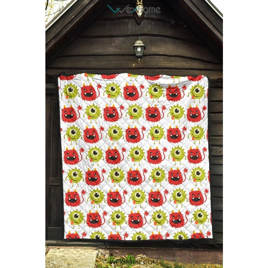 Alien Pattern Print Design 05 Premium Quilt