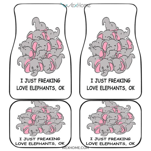Love Elephant Front And Back Car Mats