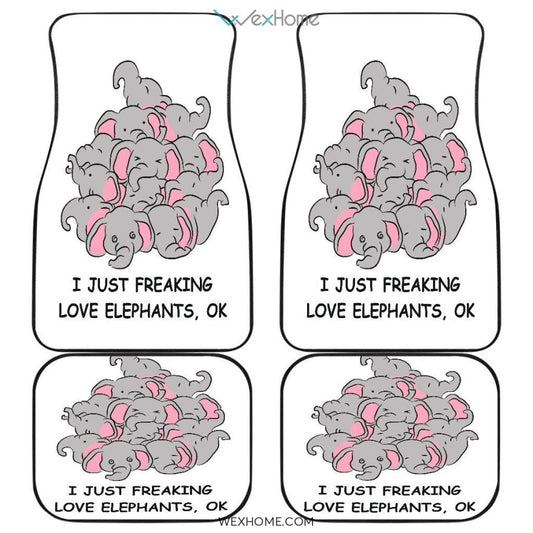 Love Elephant Front And Back Car Mats