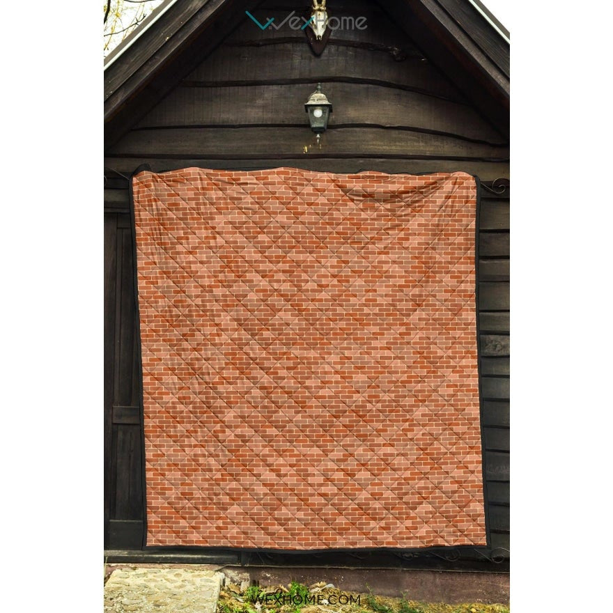 Brick Printed Pattern Print Design 02 Premium Quilt