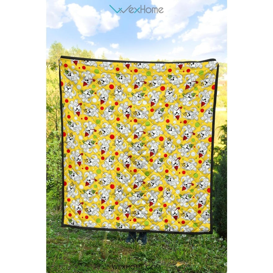 Yorkshire Terrier Pattern Print Design 05 Premium Quilt