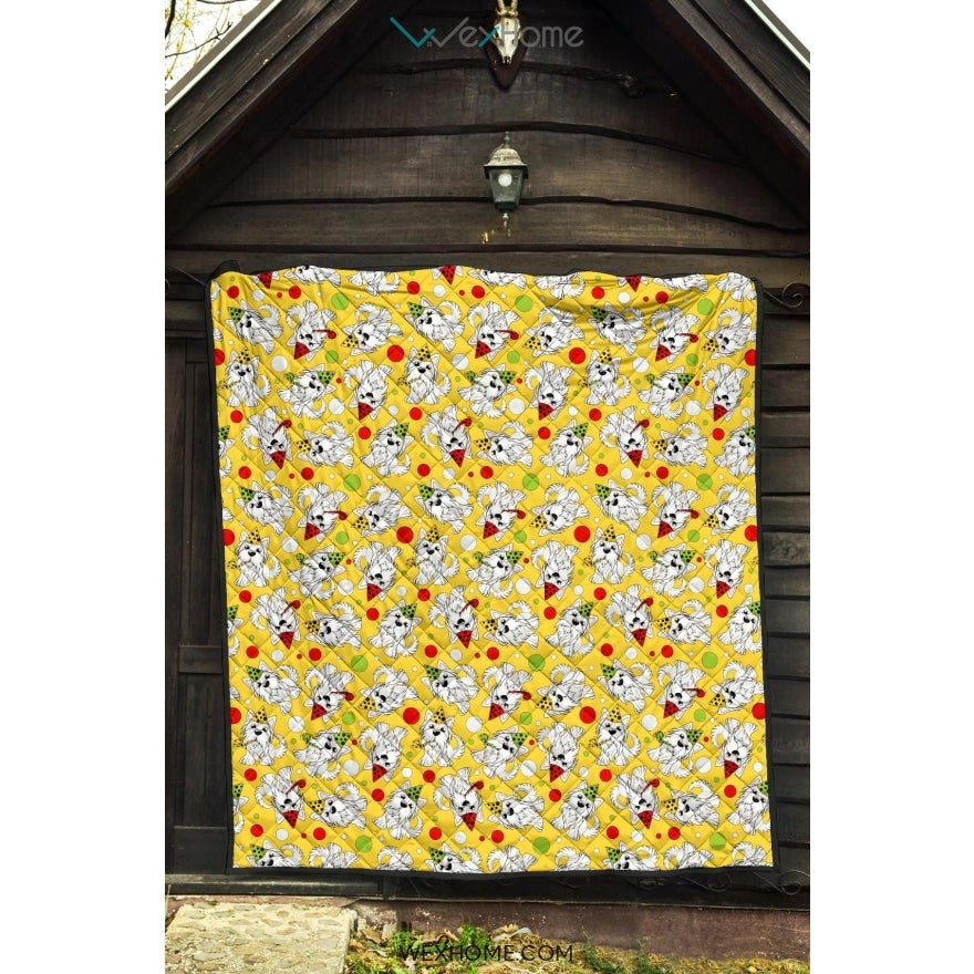 Yorkshire Terrier Pattern Print Design 05 Premium Quilt