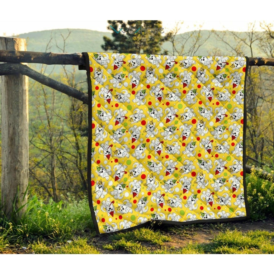 Yorkshire Terrier Pattern Print Design 05 Premium Quilt