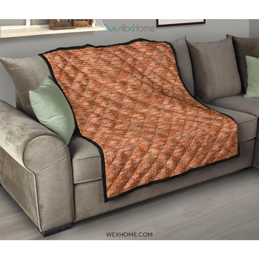 Brick Printed Pattern Print Design 02 Premium Quilt