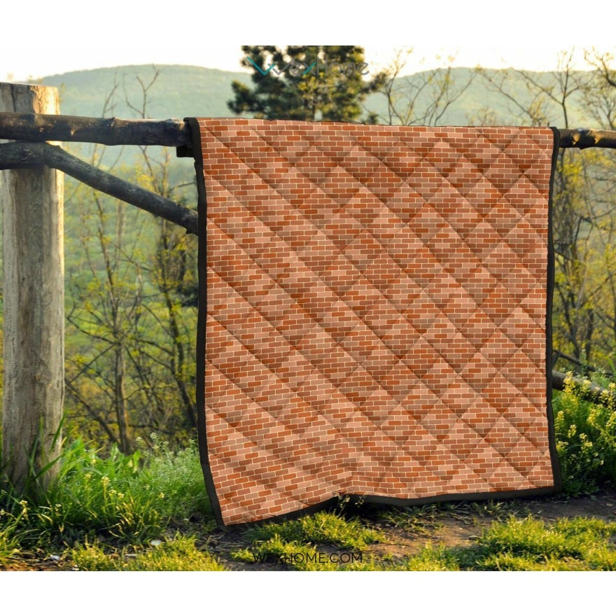 Brick Printed Pattern Print Design 02 Premium Quilt