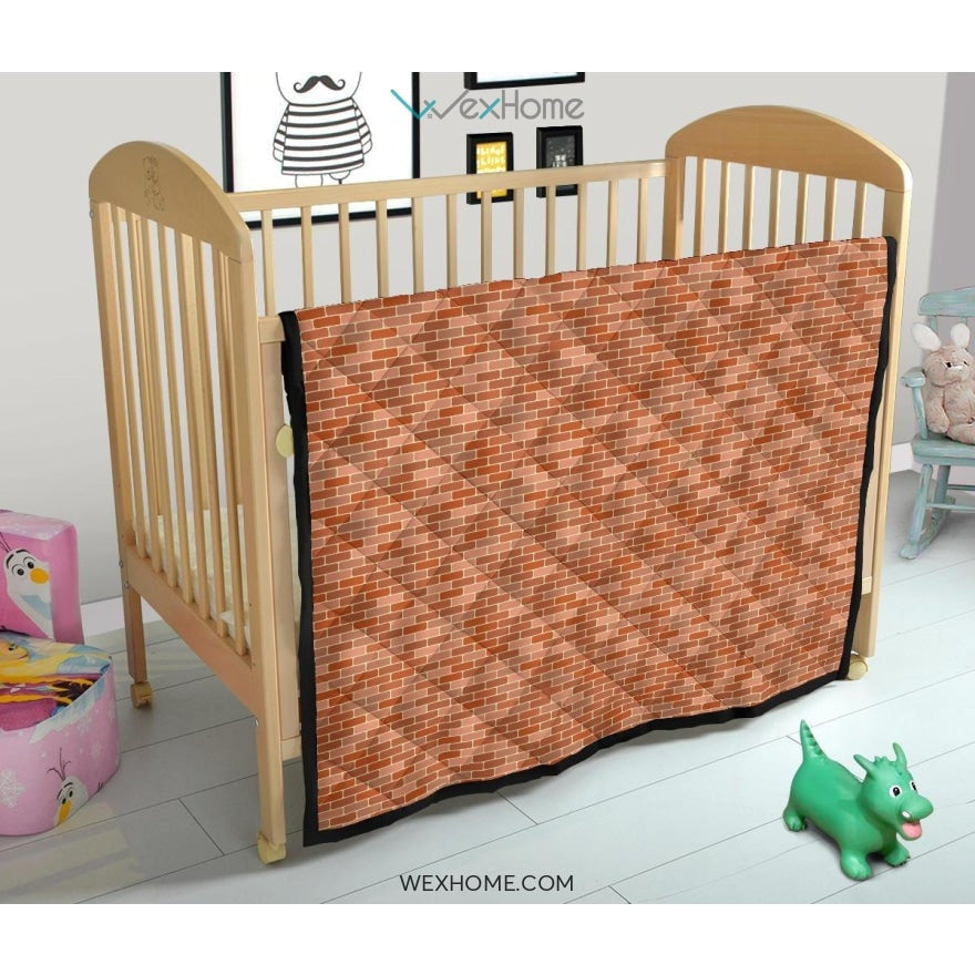 Brick Printed Pattern Print Design 02 Premium Quilt