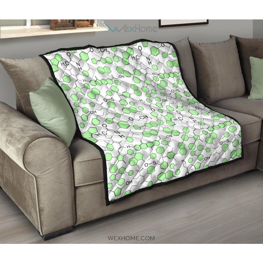 Chemistry Periodic Table Pattern Print Design 03 Premium Quilt