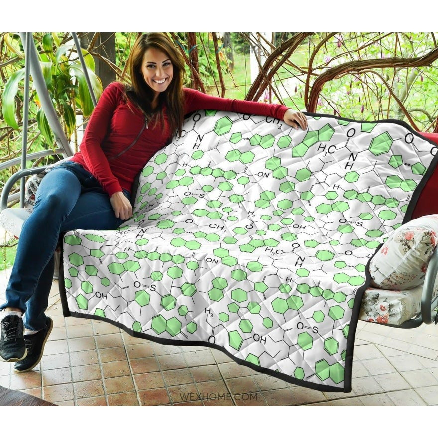 Chemistry Periodic Table Pattern Print Design 03 Premium Quilt
