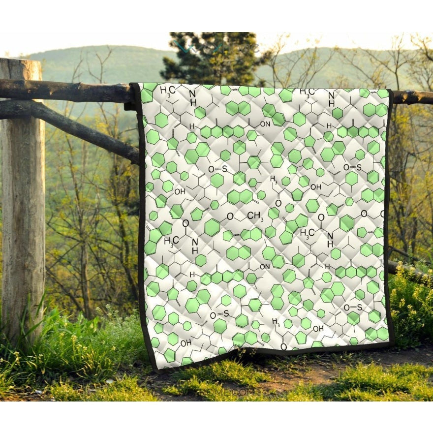 Chemistry Periodic Table Pattern Print Design 03 Premium Quilt