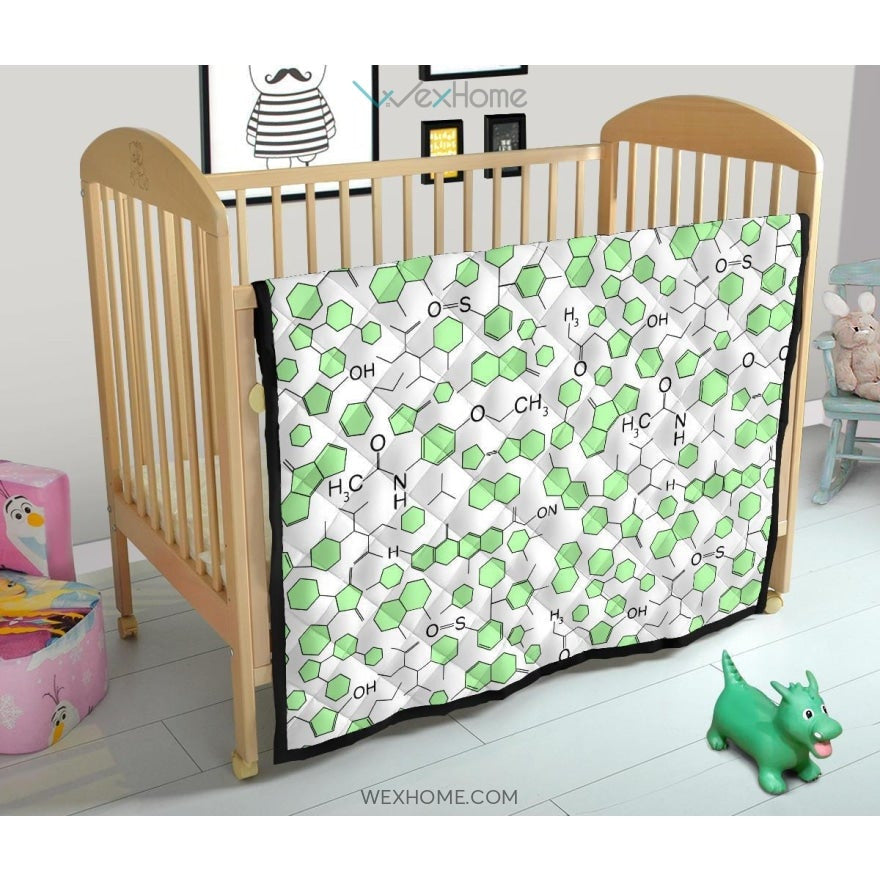 Chemistry Periodic Table Pattern Print Design 03 Premium Quilt