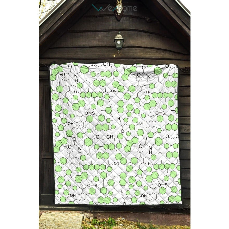 Chemistry Periodic Table Pattern Print Design 03 Premium Quilt