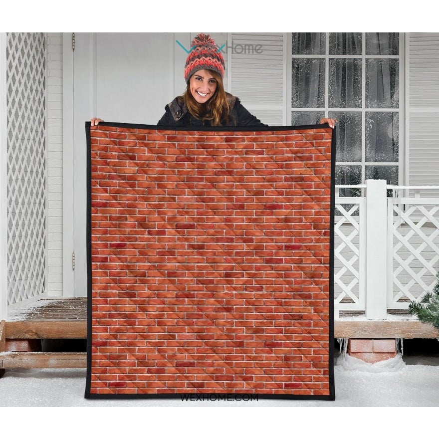 Brick Printed Pattern Print Design 03 Premium Quiltี