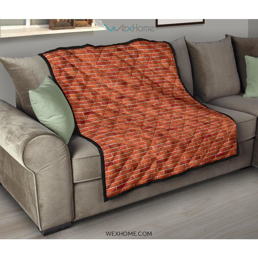 Brick Printed Pattern Print Design 03 Premium Quiltี