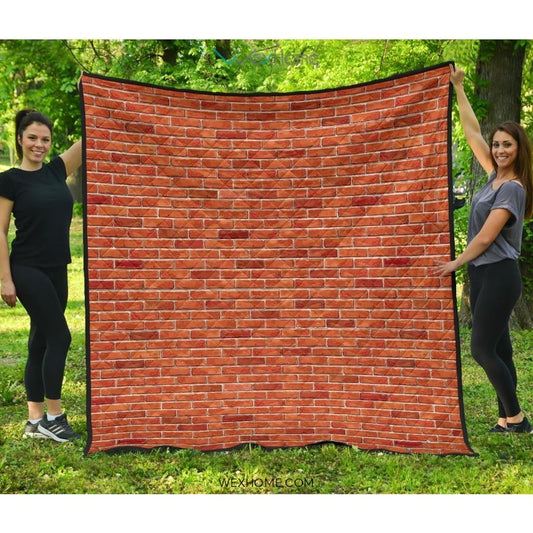 Brick Printed Pattern Print Design 03 Premium Quiltี